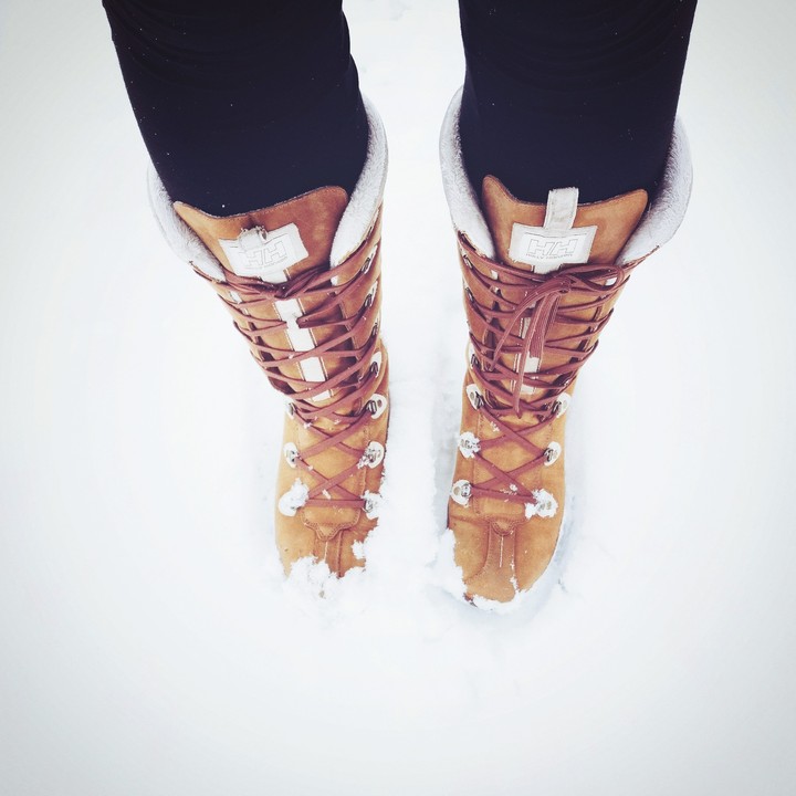 In the snow.