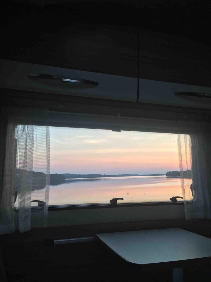 camper lake view