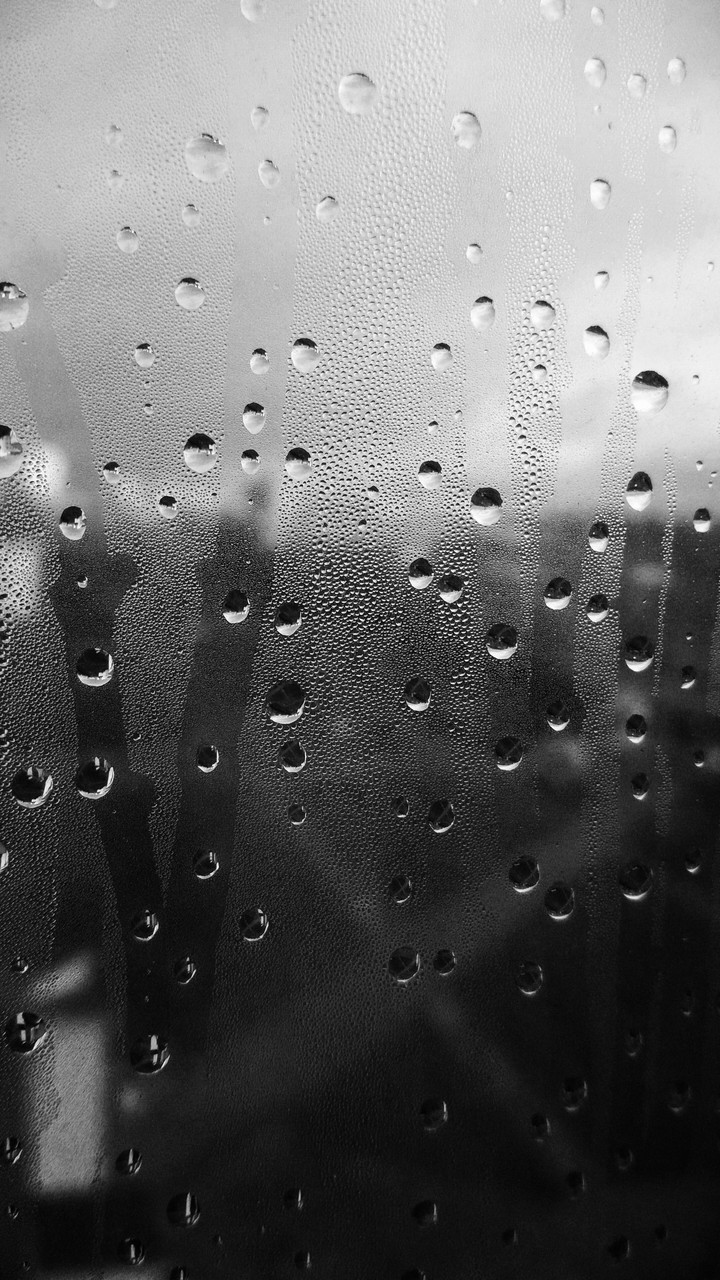Raindrops on glass