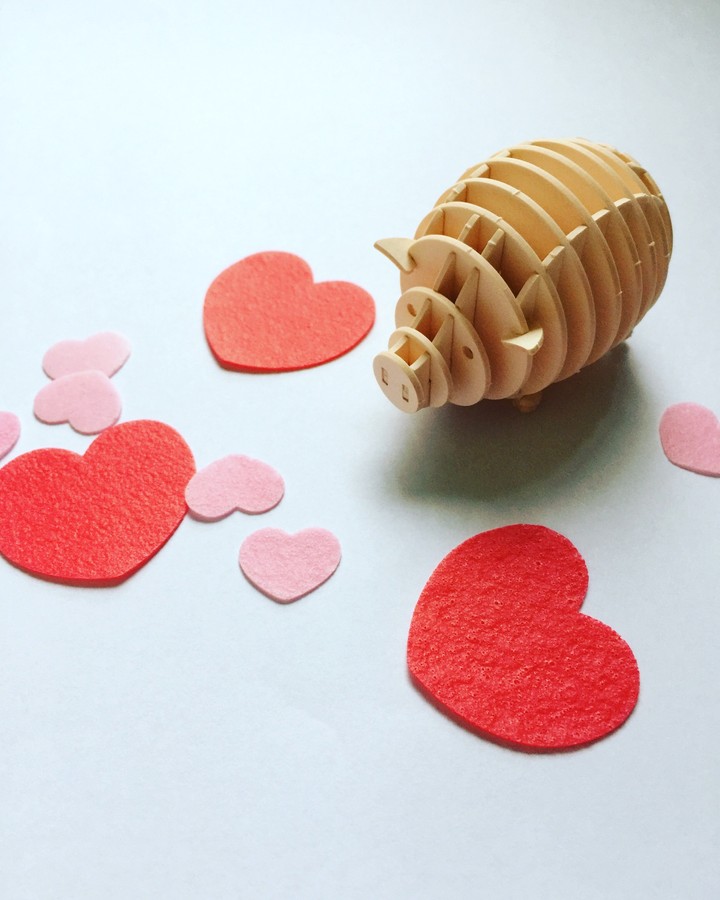 pig and hearts