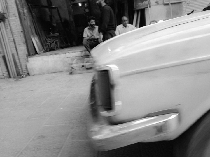 in street...