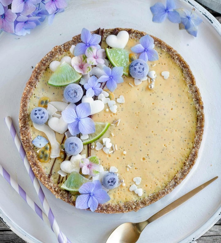 lime passion fruit tart