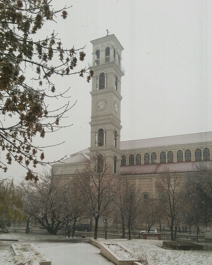 Snow in Pristhina Time Square