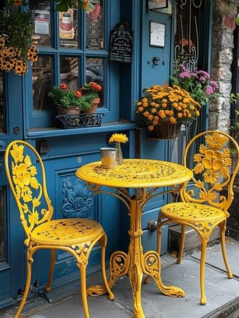 Yellow, Furniture, Flowerpot
