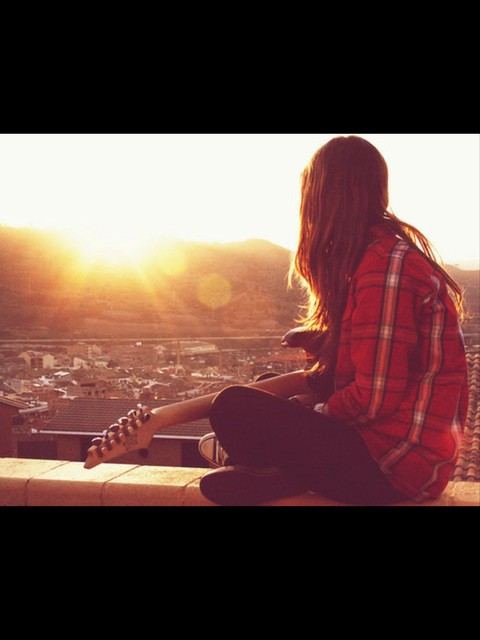 sky, girl Hintergrundbilder