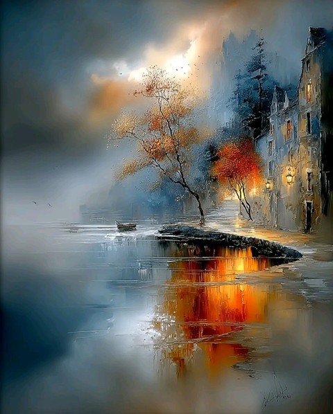 Reflection, atmospheric_phenomenon, Evening