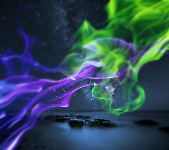 Green & blue smoke