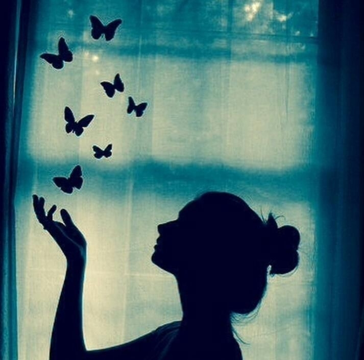 girl and butterfly