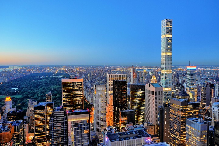 Manhattan with Central Park from the Rockefeller Center