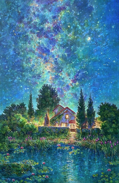 Blue, Painting, Watercolor_painting