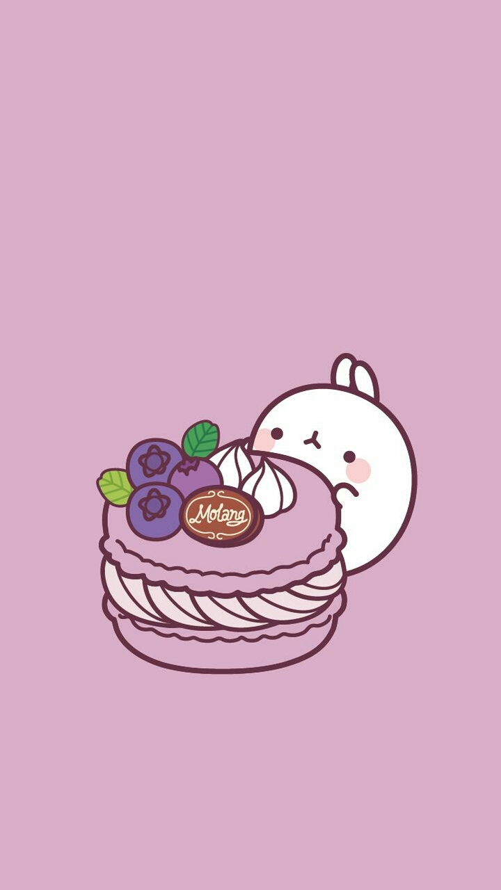 cute rabbit with purple macaron