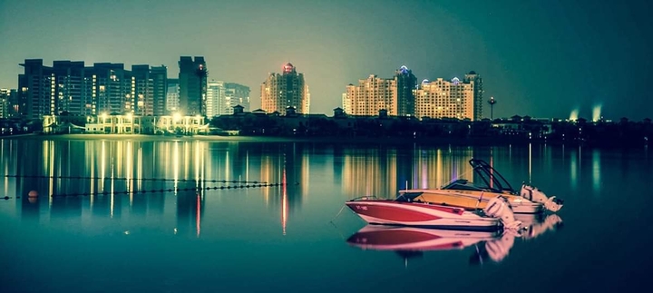 water by night