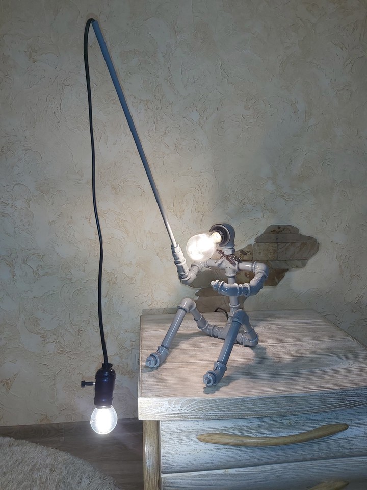 lamp in industrial style.  Edison lamp.  Bedside lamp.