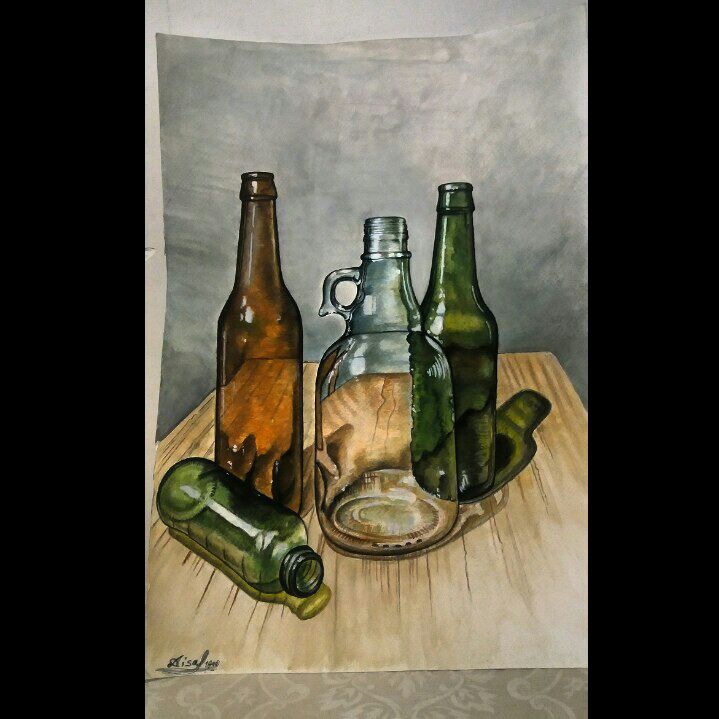 Aisa,watercolor painting,Glass