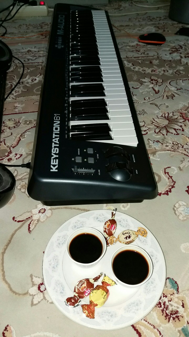 coffee & synthesizer in afternoon