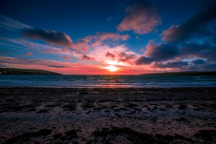 sunset over Scapa flow