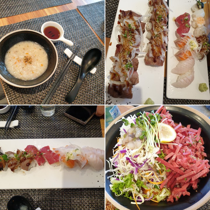 맛있는 스시와 육회물회!