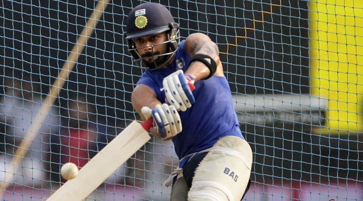 practising in nets...