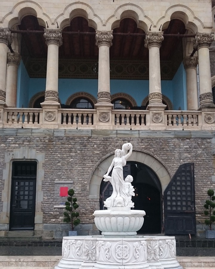 A statue in the gardens of the Cantacuzino Castle Romania