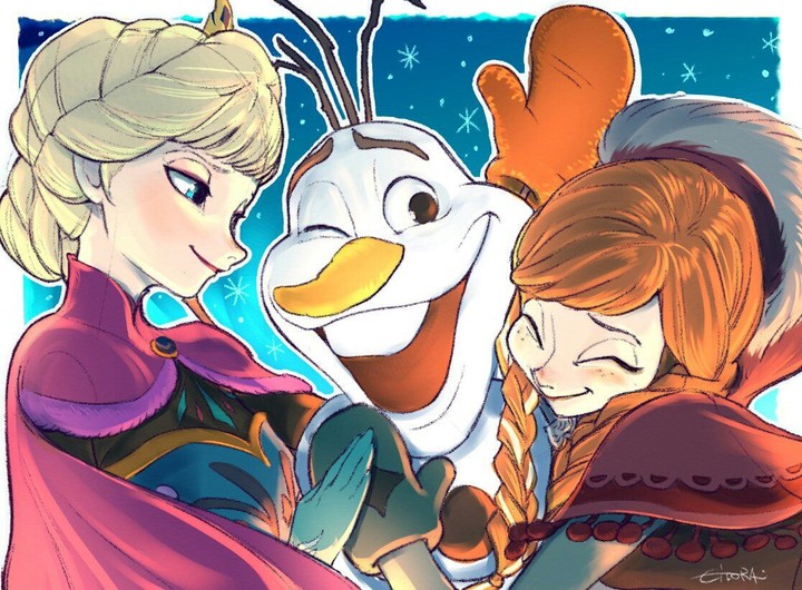 Elsa,Olaf and Anna frozen