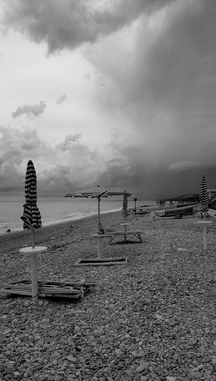 Black and white sea storm