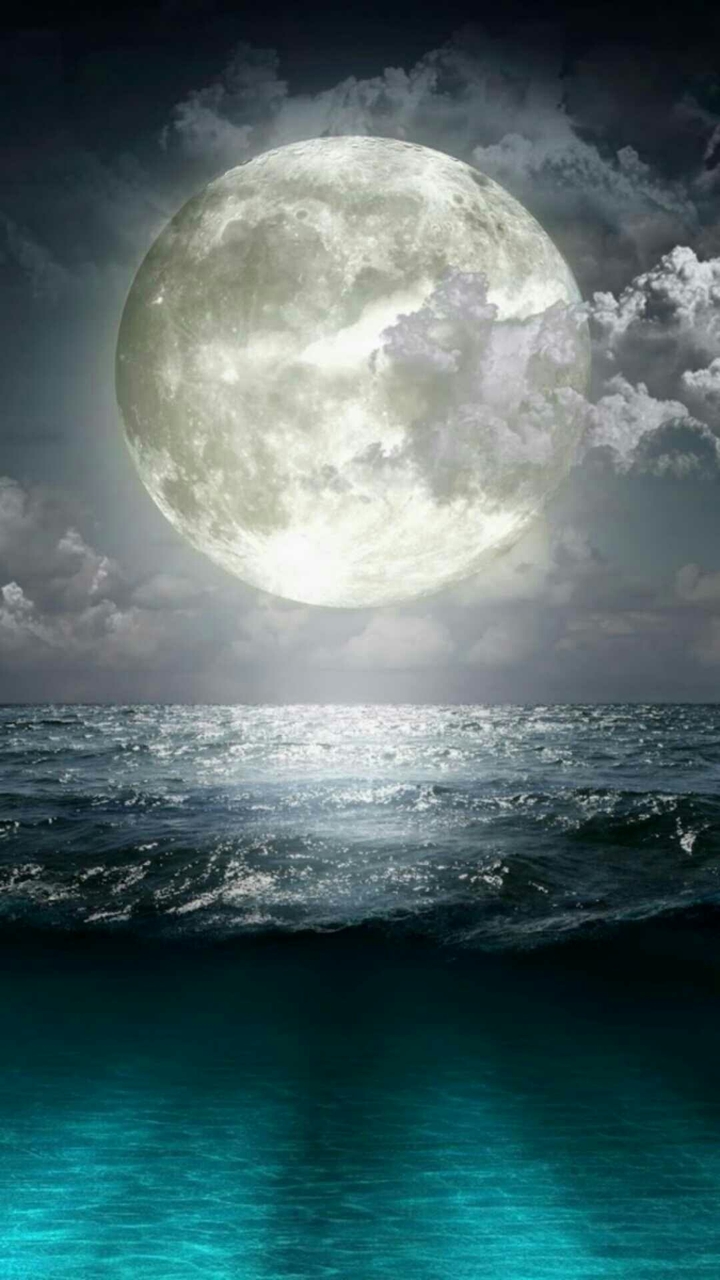 sea and moon