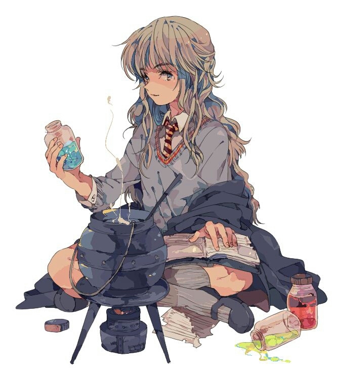 Hermione prepares the polyjiuice potion