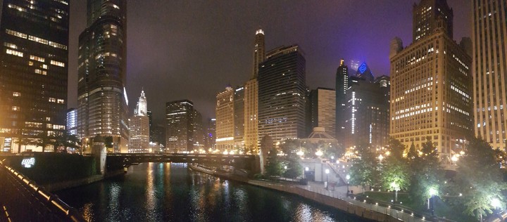 Chicago city lights panorama