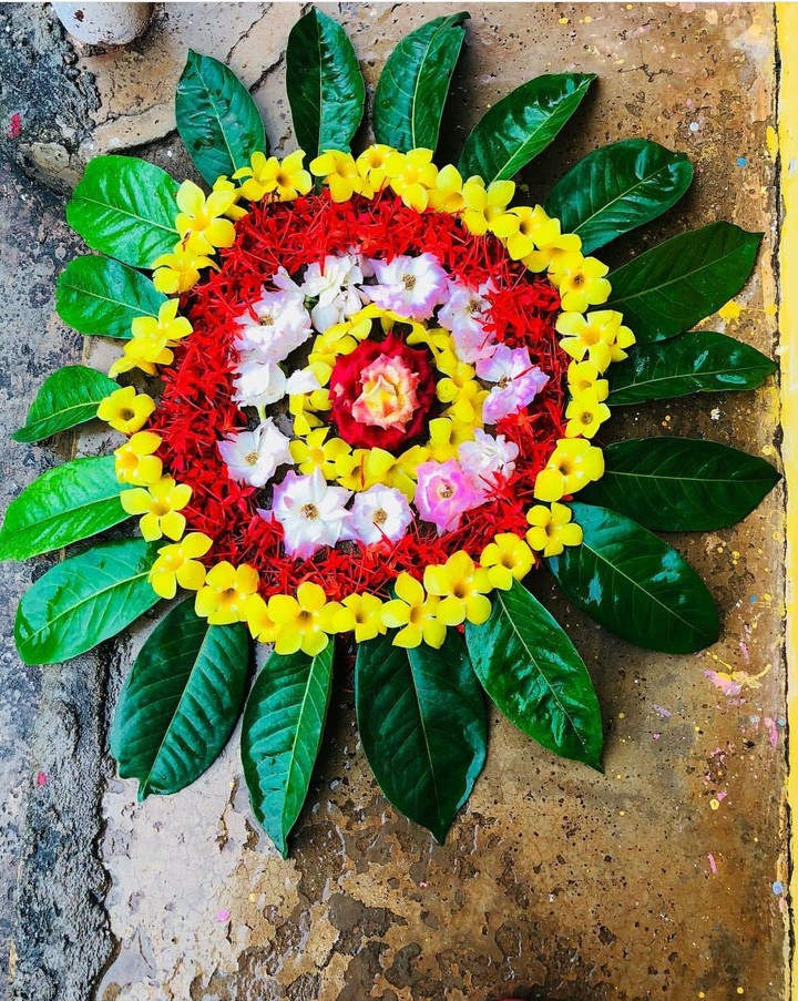 Flower arrangements on occasion of Onam