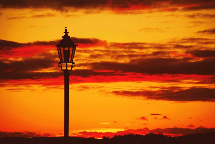 Red sunset fire