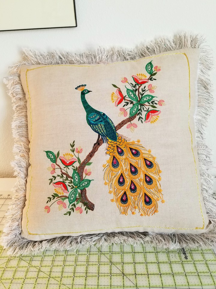 peacock pillow  Jan 12,2020