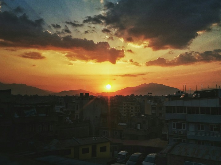 Sunset with a bit of mountains.
