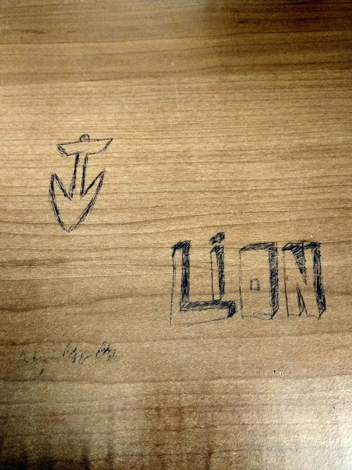 lion on the desk.