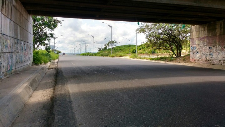 under bridge