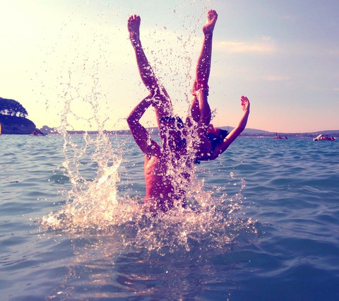 Jump in sea