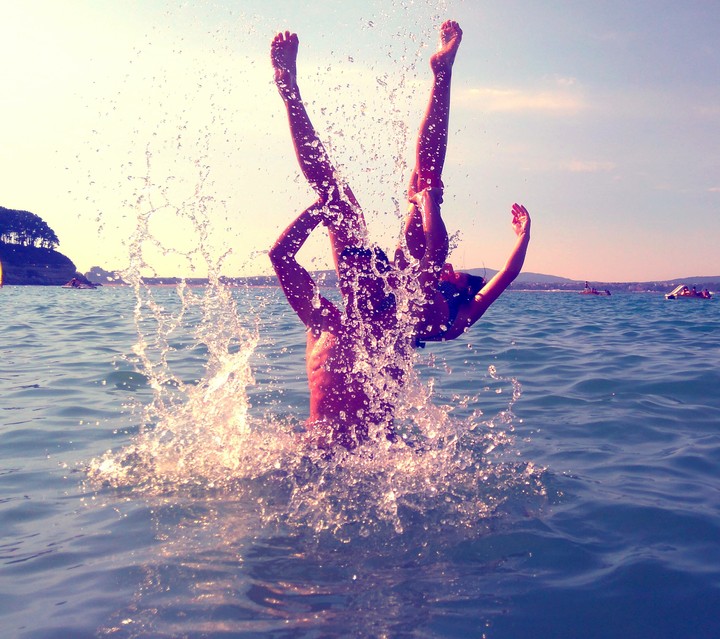 Jump in sea