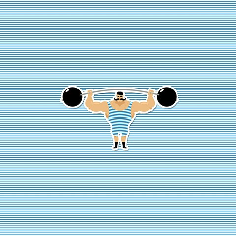 Creative Strongman Cartoon Wallpaper