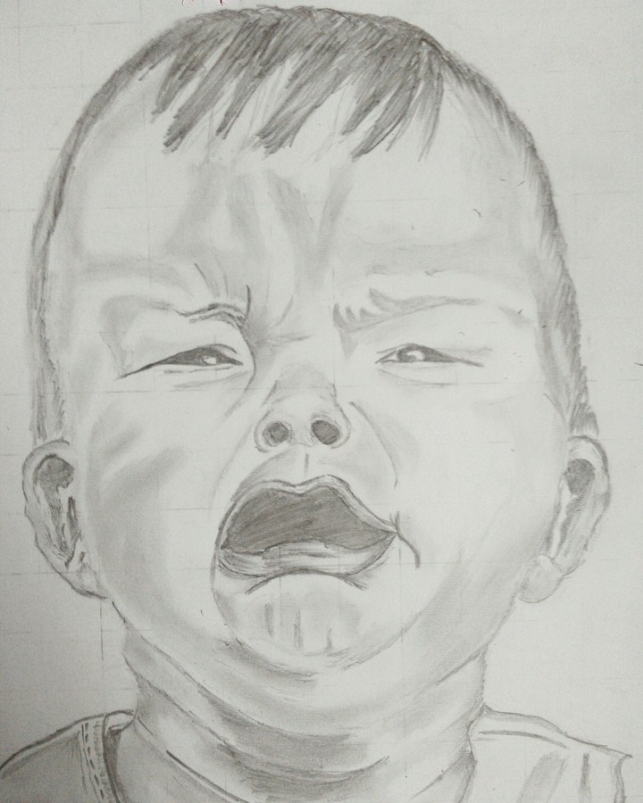 sketch of cute baby