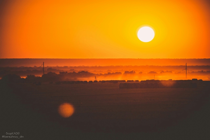 Sunset in the field