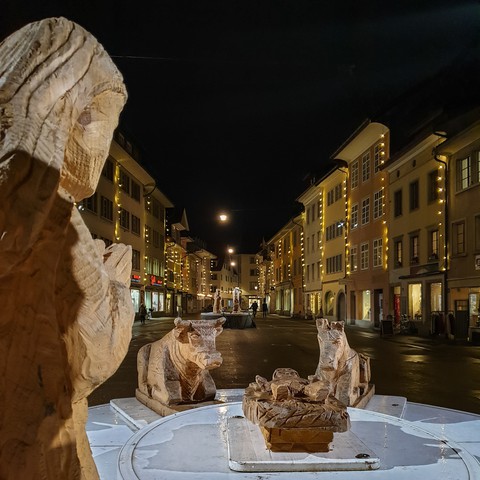 krippe in der Stadt