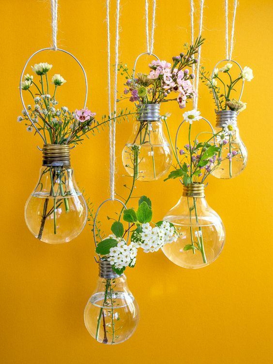 recycling bulbs - unique floral arrangement