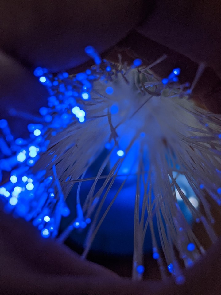 blue light. dark.  the lights