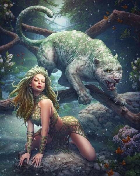 lady and cat