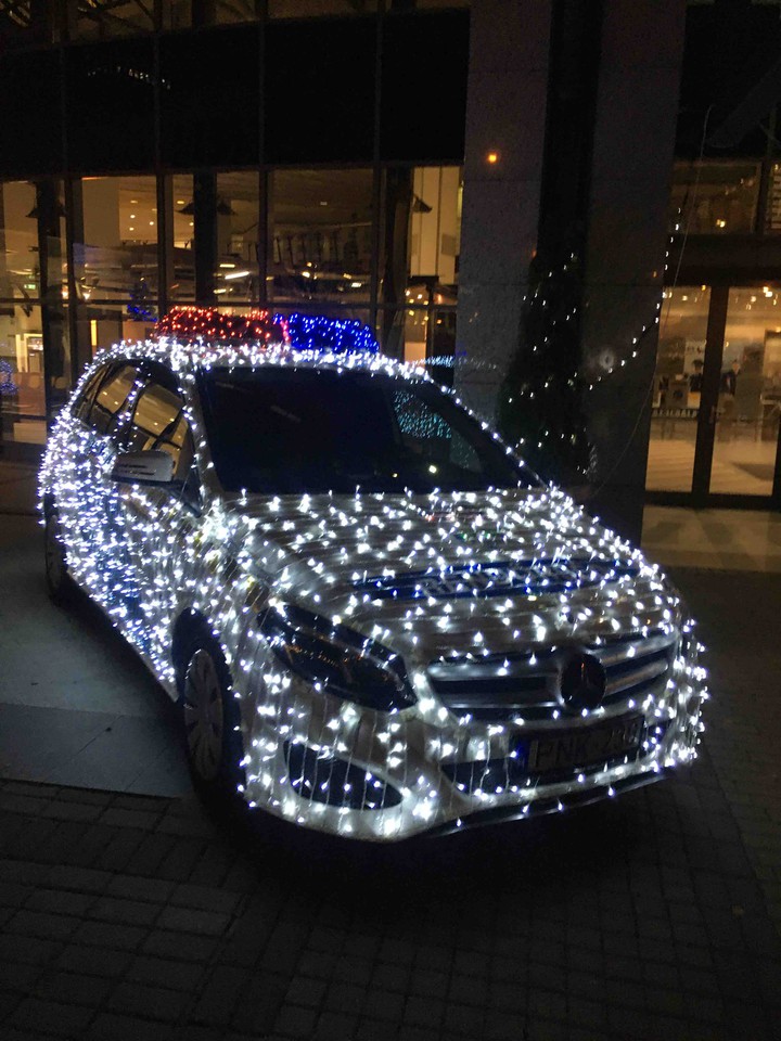 Christmas police car