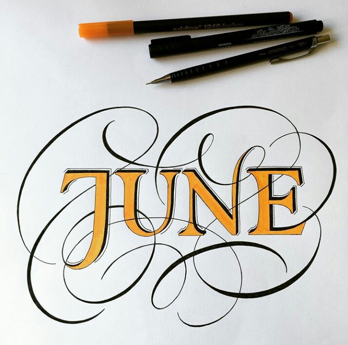 June Calligraphy Design