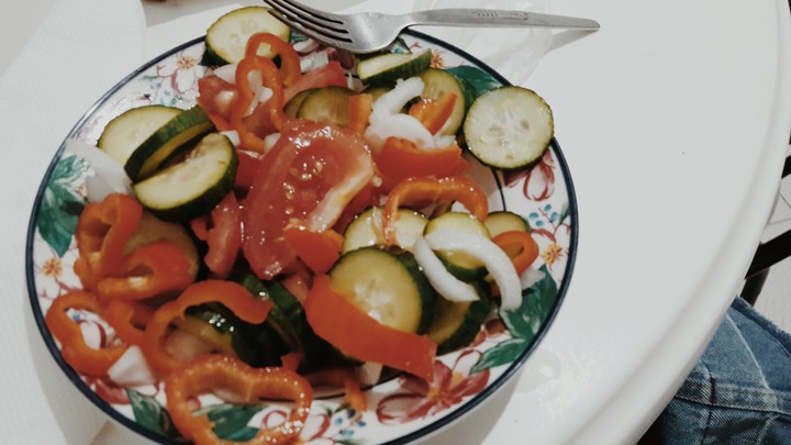 just salad...but delicious yum yum yum