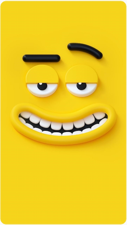 Over reacting smile