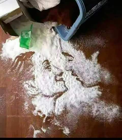 Arts with sand on floor