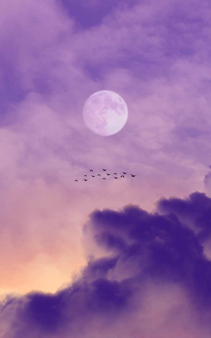 Cloudy moon