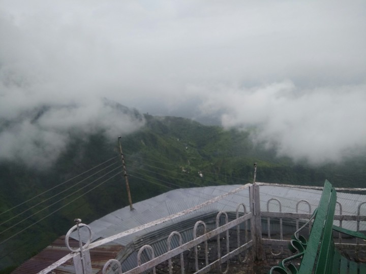 scattered clouds from the top